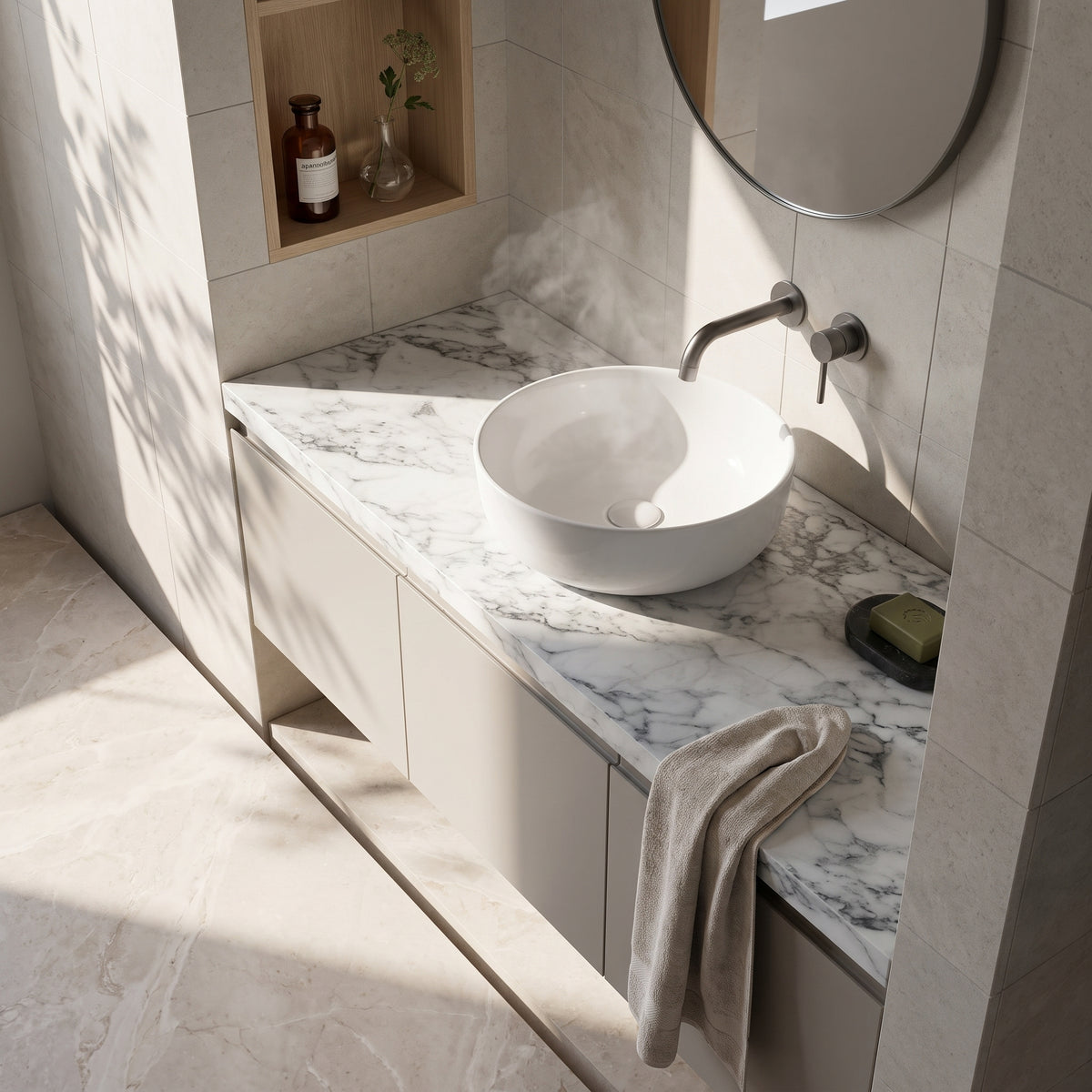 Fairford Laminate Worktop - Matt Marble - 1500 x 600 x 28mm