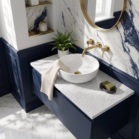 Fairford Laminate Worktop - White Sparkle - 1500 x 600 x 28m