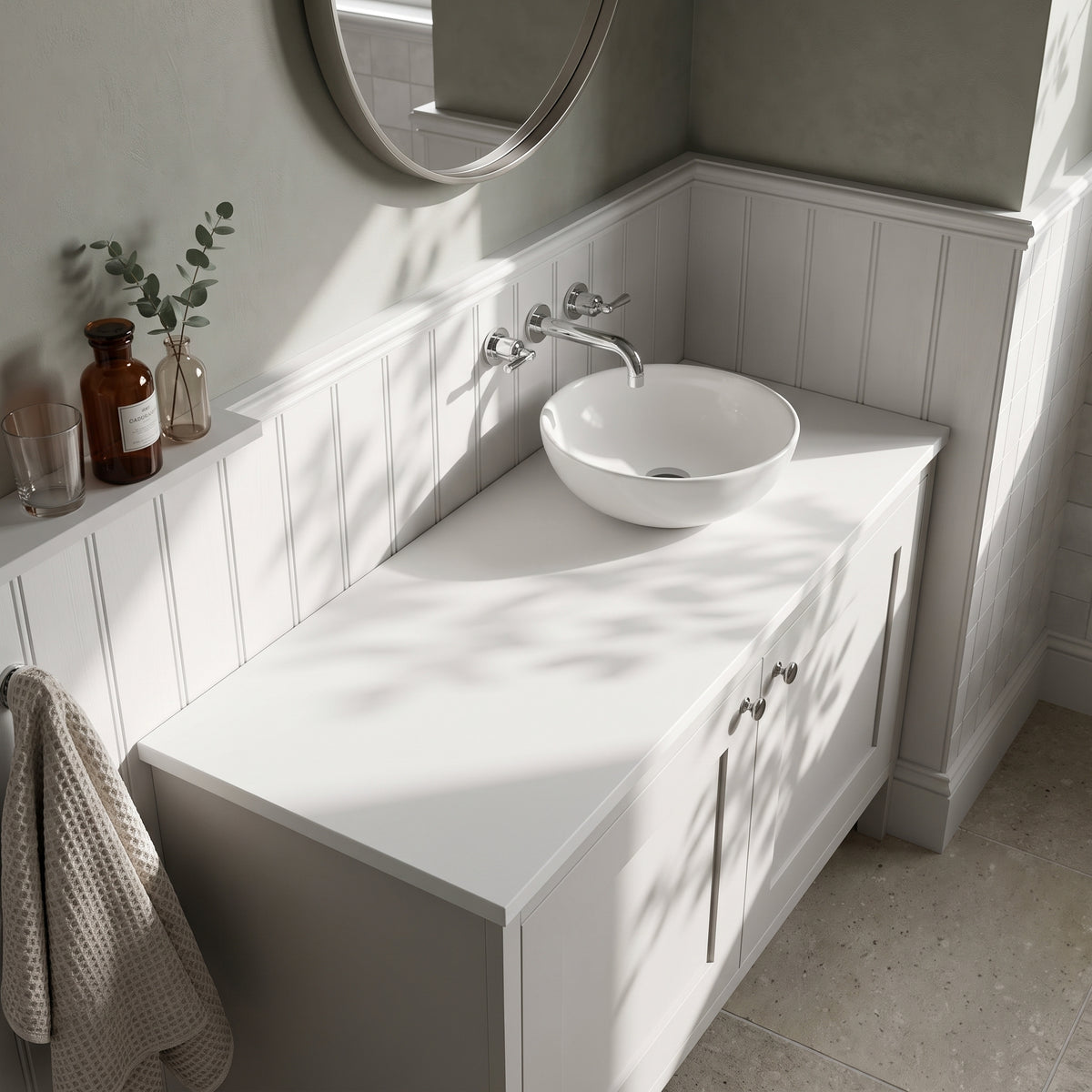 Fairford Satin White Co-ordinating Worktop 1200 x 390 x 18mm