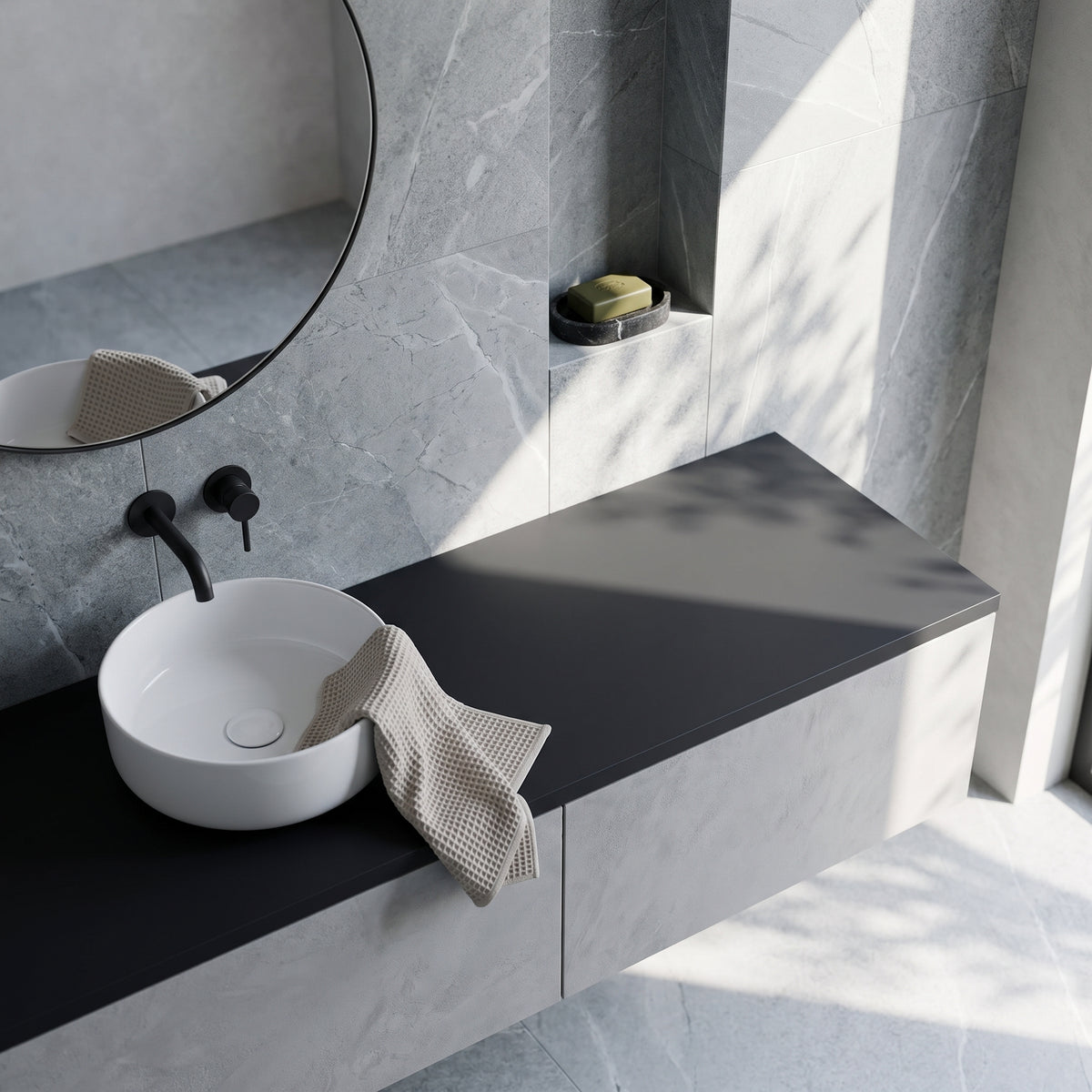Fairford Soft Black Co-ordinating Worktop 1200 x 390 x 18mm