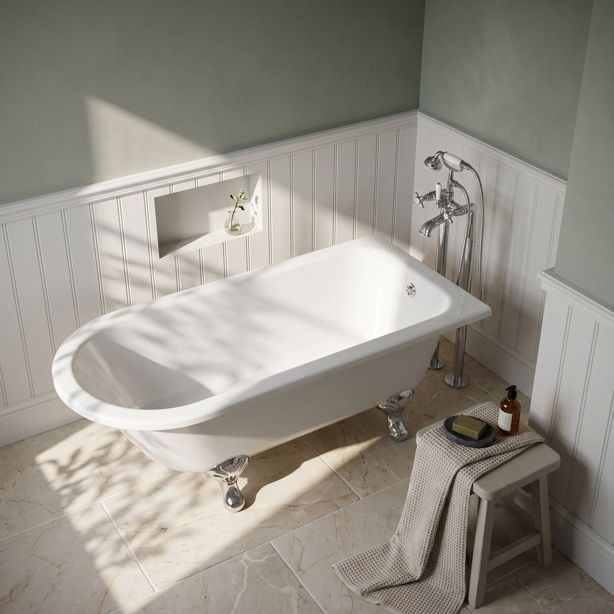 Fairford Middleham 1700mm Freestanding Baths - Various Feet Options-Corbel Feet