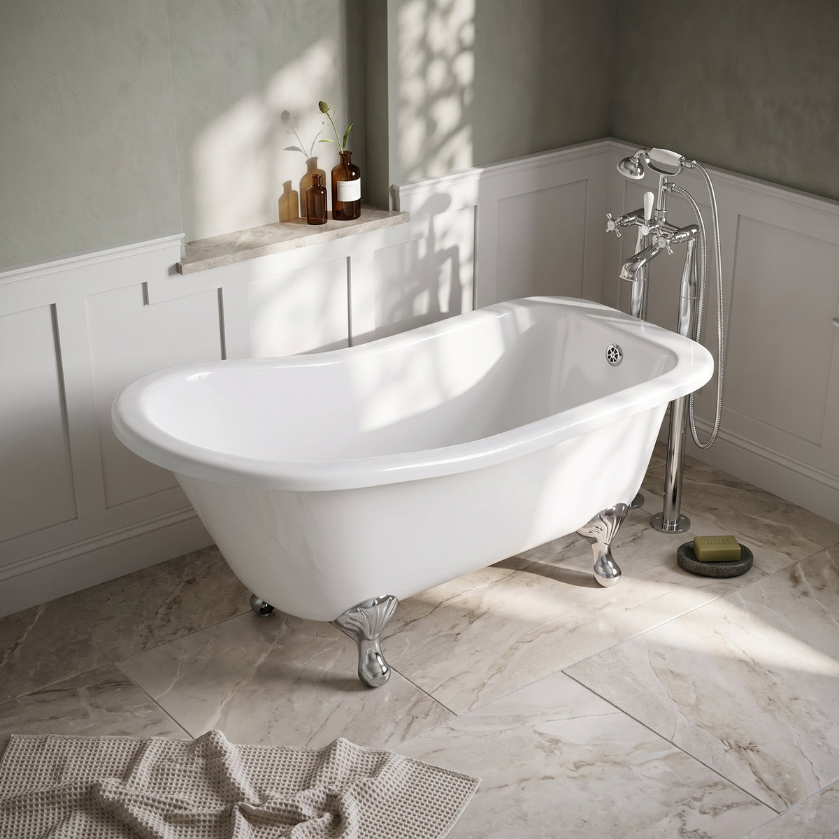 Fairford Portchester 1500mm Freestanding Baths - Various Feet Options-Corbel Feet