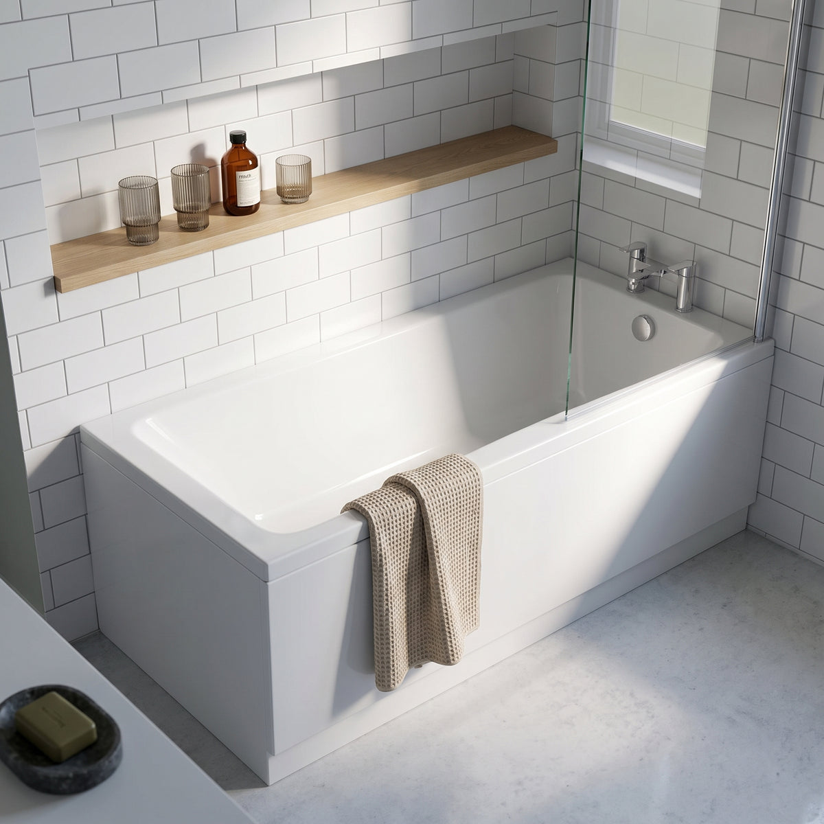 Fairford Dunsford 1700 x 700mm Sngl Ended Straight Bath, 0TH