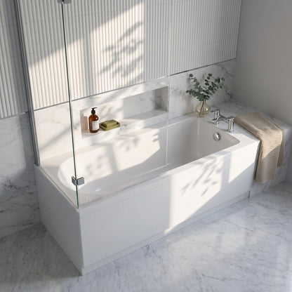 Fairford Novus 1800 x 800mm Single Ended Straight Bath, 0TH