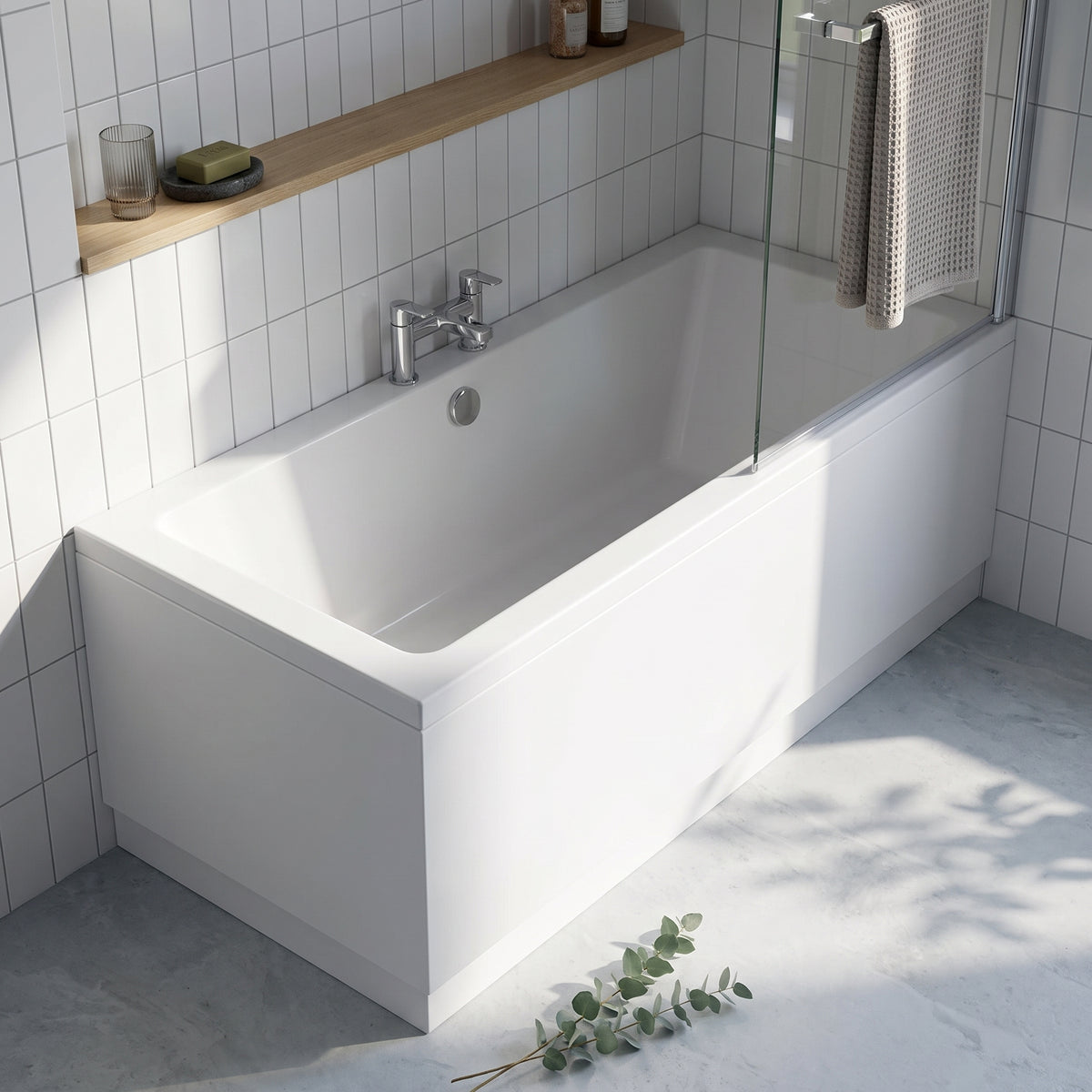 Fairford Una Thin Edge 1800 x 800mm Double Ended Straight Bath