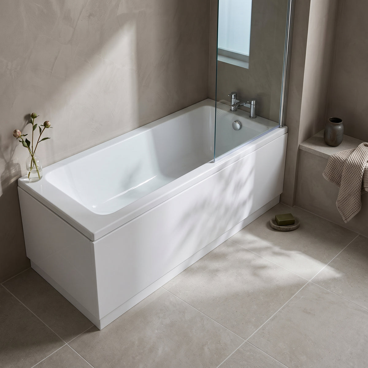 Fairford Una Thin Edge 1800 x 800mm Single Ended Straight Bath