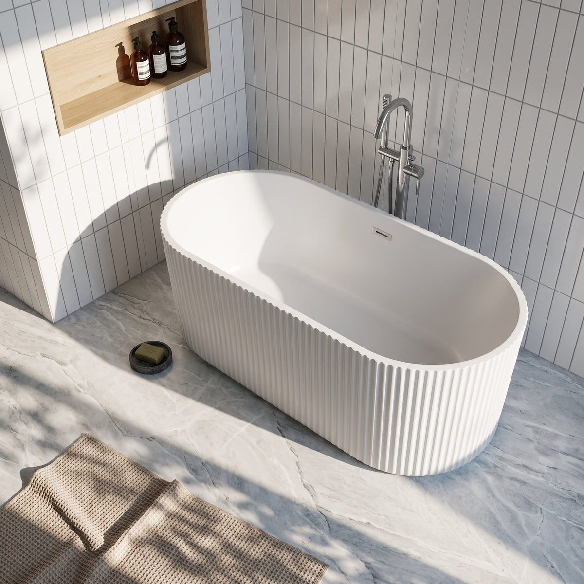 Fairford Fluted 1700 x 780 x 580mm Freestanding Bath