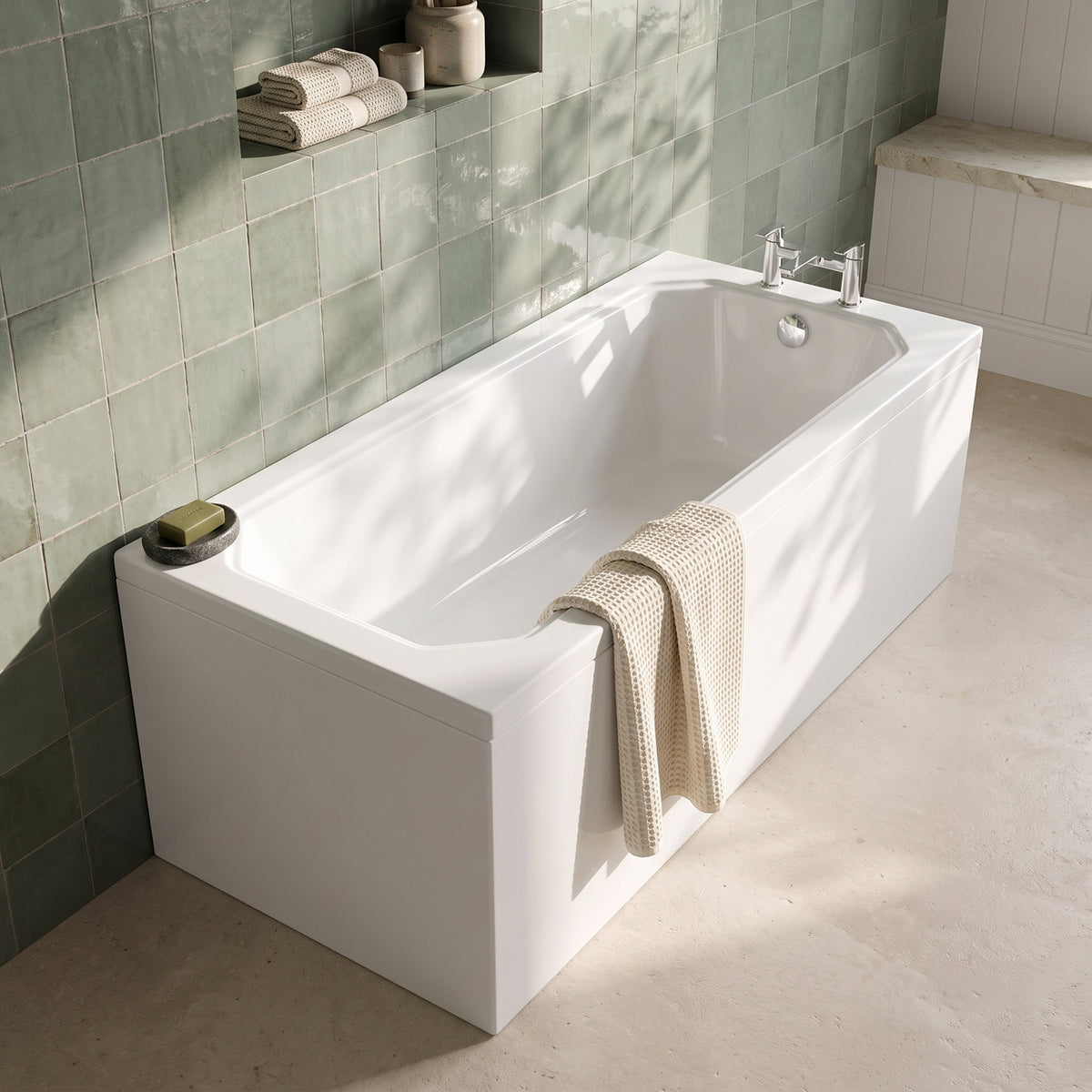 Fairford Hexam Single Ended Traditional Straight Bath-1700 x 750mm
