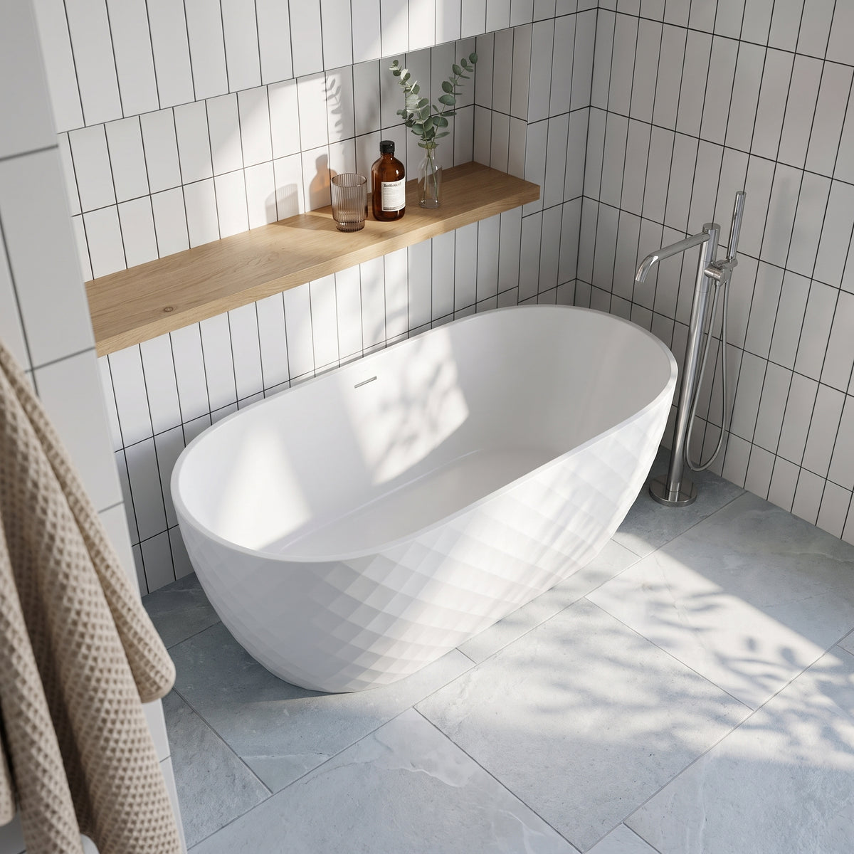 Fairford Tesselate 1490 x 770 x 590mm Freestanding Bath