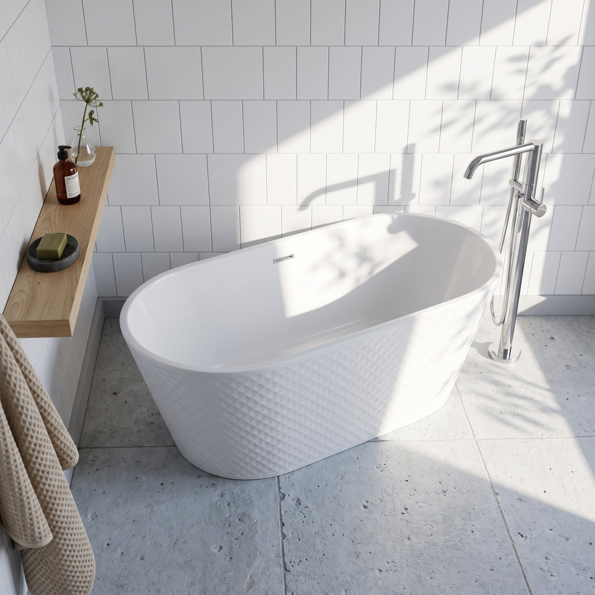 Fairford Tesselate 1590 x 740 x 590mm Freestanding Bath