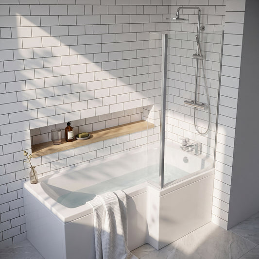 Fairford 1700 x 850mm LH L Shape Bath with Screen and Panel