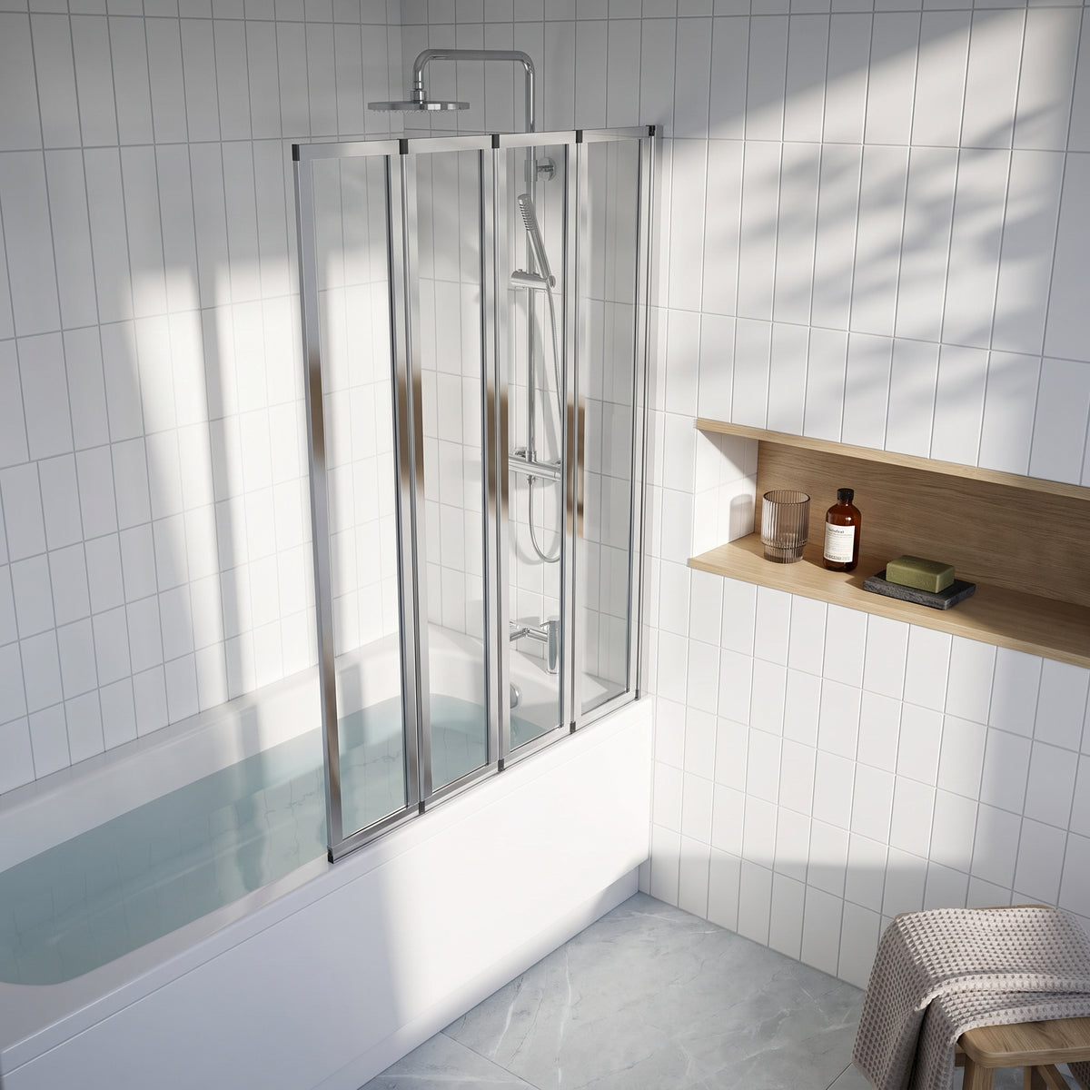 Fairford 4 Fold Bath Screen