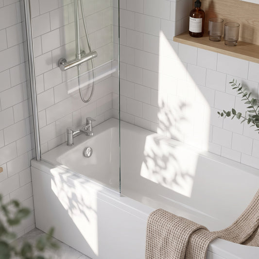 Fairford 6mm 350mm Straight Fixed Shower Bath Screen