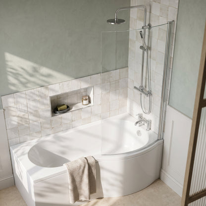 Fairford 6mm B Shaped Shower Bath Screen