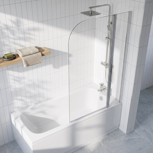 Fairford 6mm Radius Shower Bath Screen with Fixed Panel