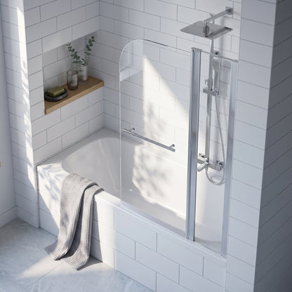 Fairford 6mm Rads Shower Bath Screen w Fixed Panel and Rail