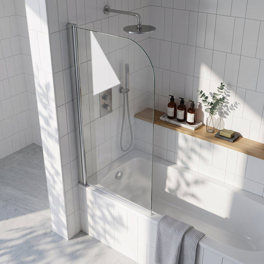 Fairford Chrome 300mm Fixed Bath Screen