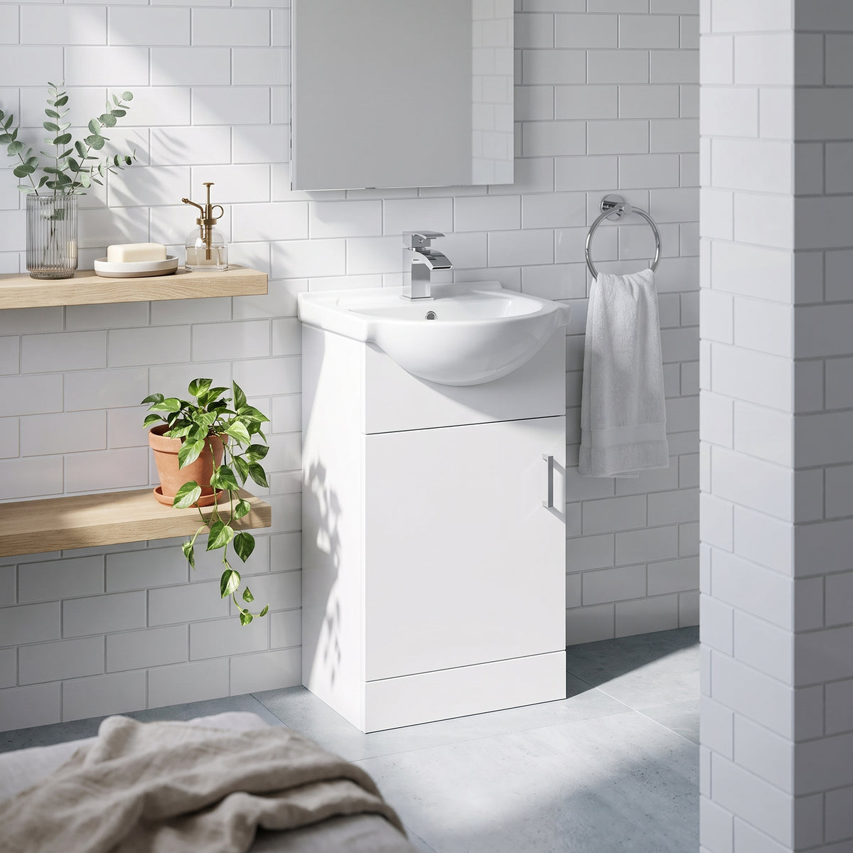 Fairford Opto 450mm Gloss White Vanity Unit