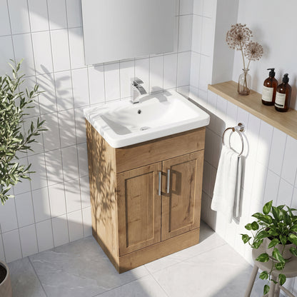 Fairford Union Style Shaker Dark Oak 500mm Full Depth Vanity Unit