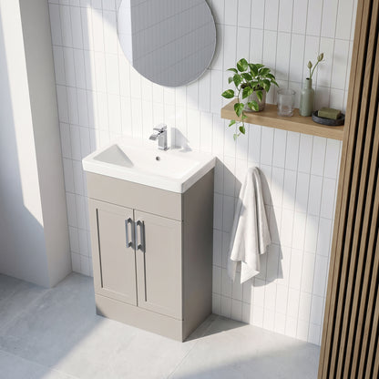 Fairford Union Style Shaker Matt Stone Grey 500mm Slimline Vanity Unit