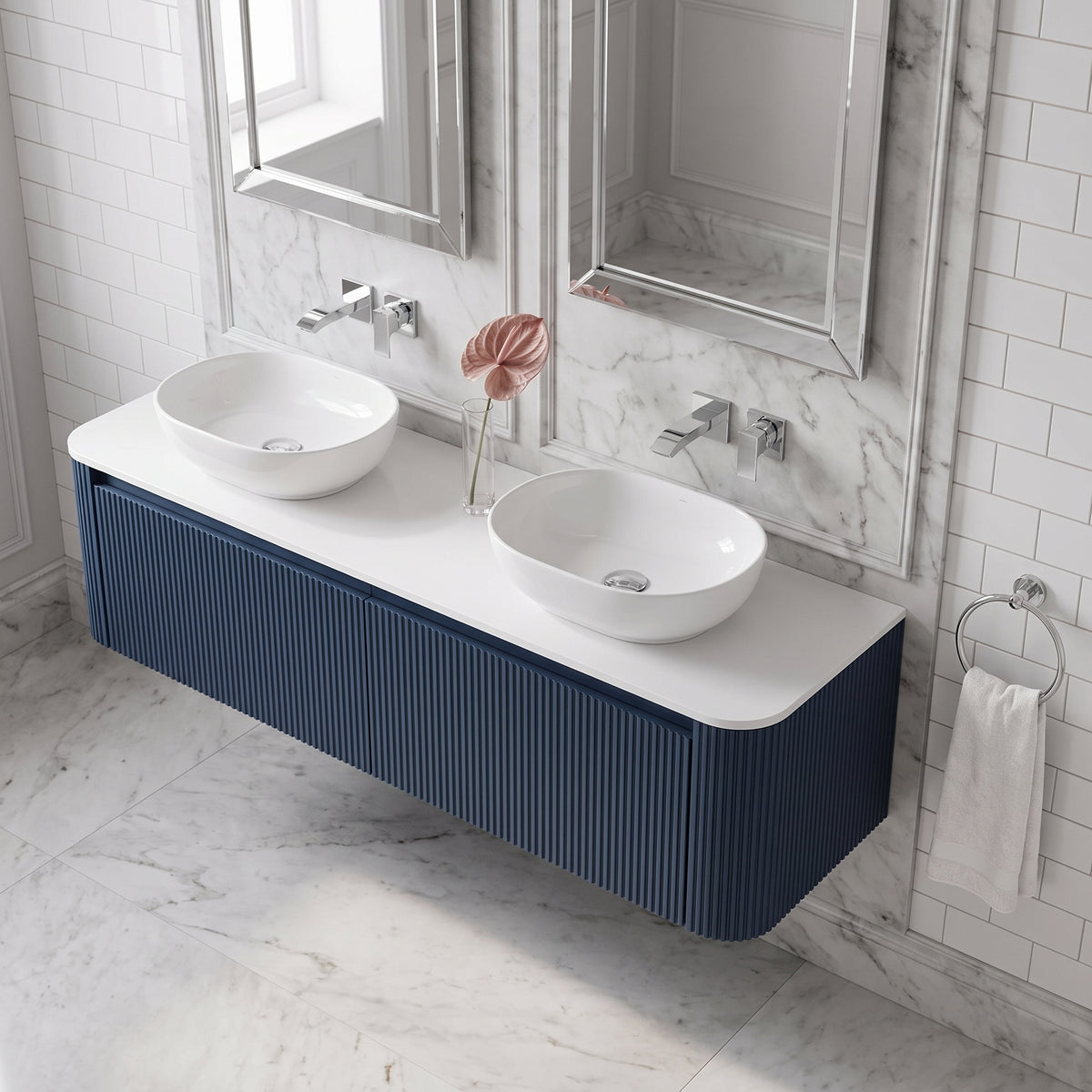 Fairford Sophia Midnight Shadow 1470mm Double Vanity Unit & Worktop