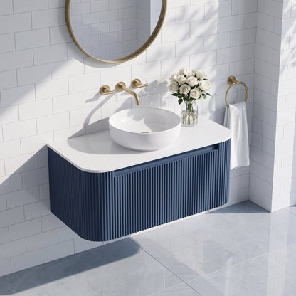 Fairford Sophia Midnight Shadow 870mm Wall Hung Vanity Unit with Worktop