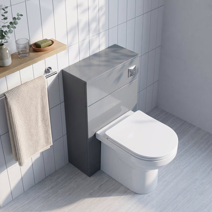 Fairford Carnation 500mm Gloss Grey WC Unit