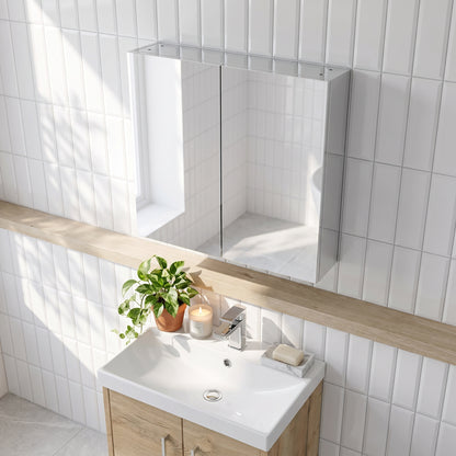 Fairford Union 800mm White Gloss Double Door Mirror Cabinet
