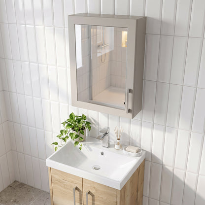 Fairford Union Style Shaker Matt Stone Grey 400mm Mirror Cabinet