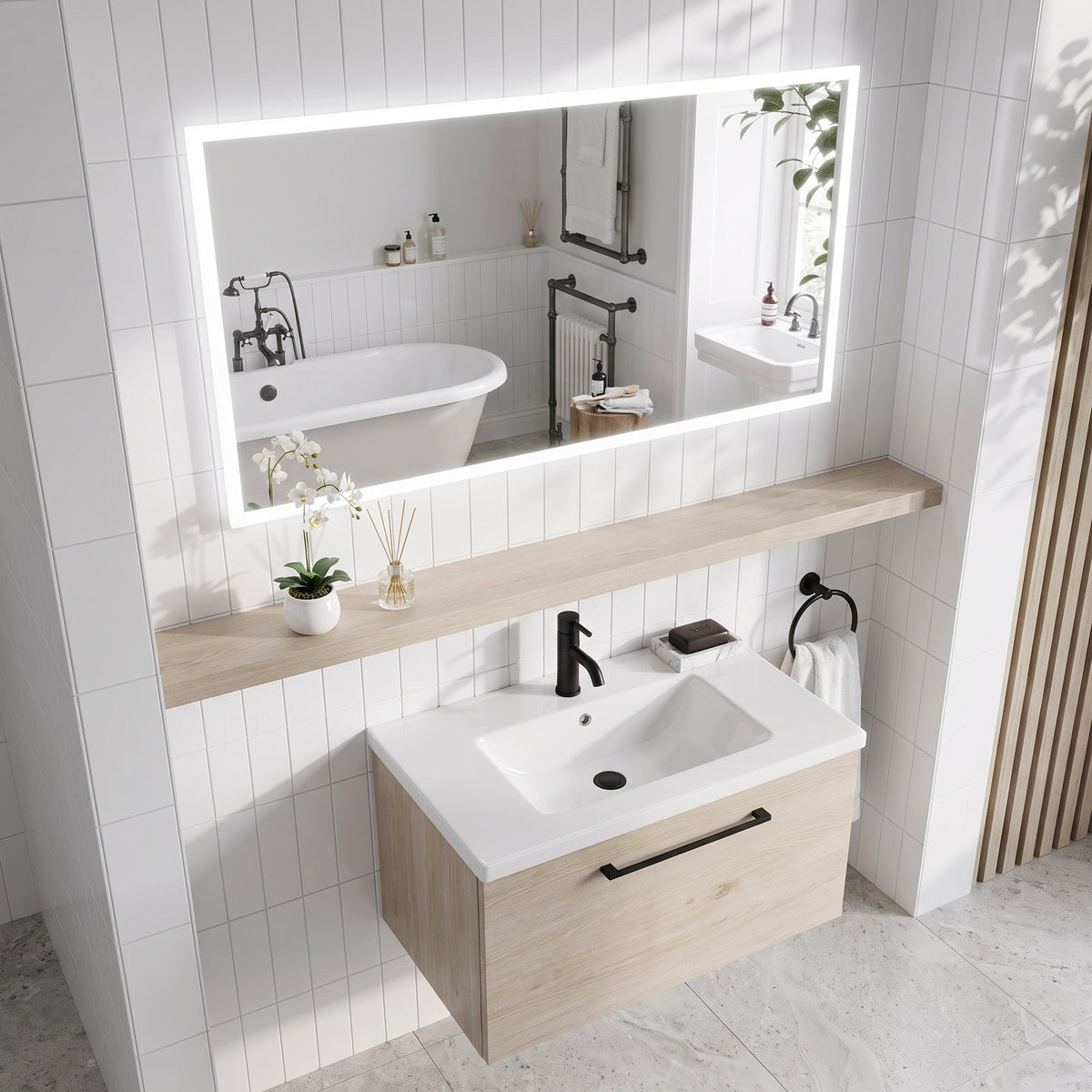Fairford Mosca Led Mirror With Demister Pad And Shaver Socket - 1200mm X600mm