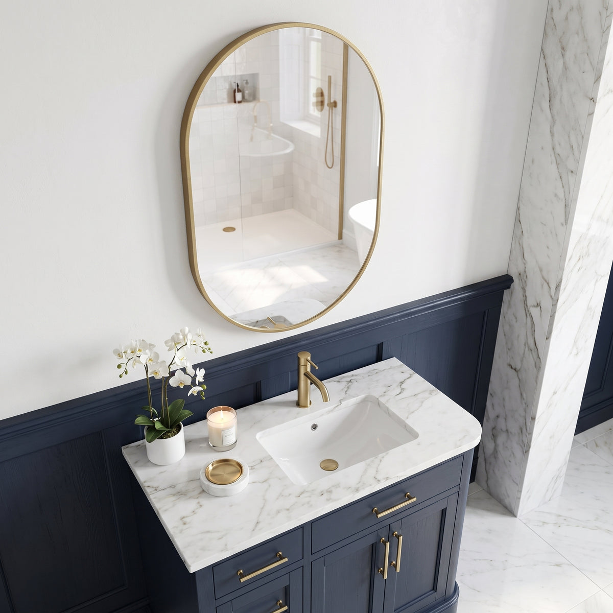 Fairford Velaro Brushed Brass 500 x 800mm Mirror