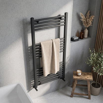 Fairford 600 x 1000mm Straight Matt Black Towel Rail