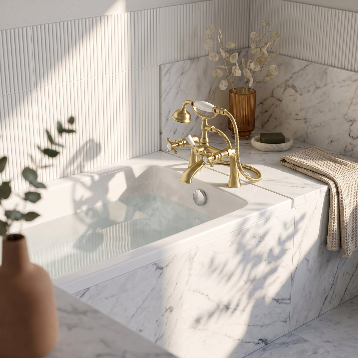 Fairford Kensington Brushed Brass Bath Shower Mixer