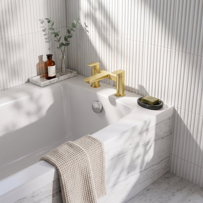 Fairford Una Brushed Brass Bath Filler