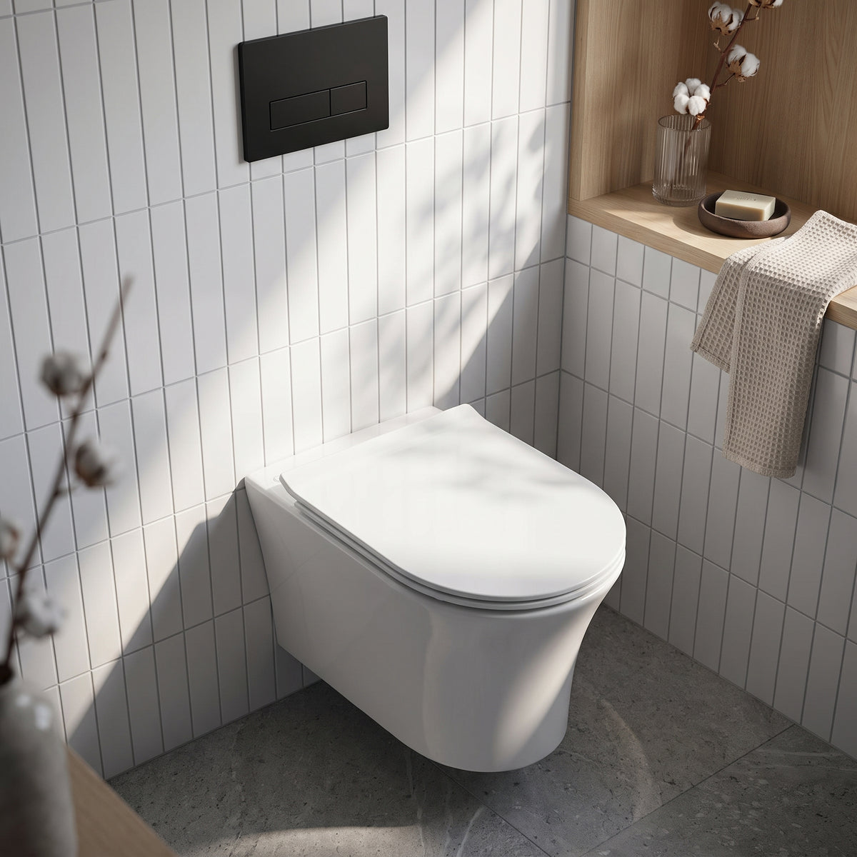 Fairford Tiene Rimless Wall Hung Toilet With Slim Soft Close Seat