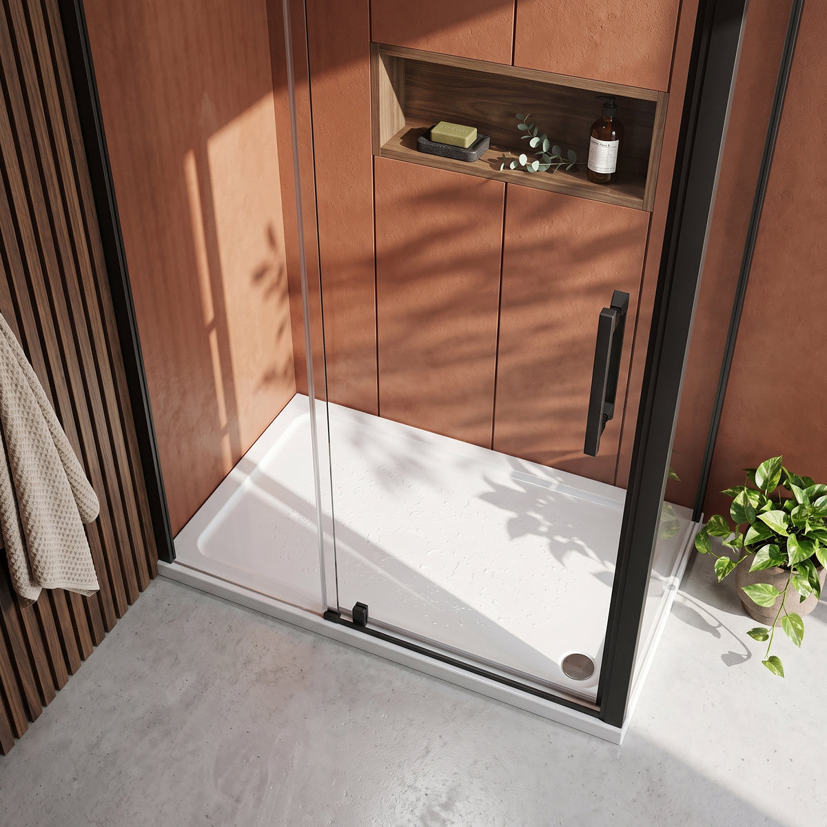 Fairford 1500 X 900mm Rectangular Shower Tray, Corner Waste