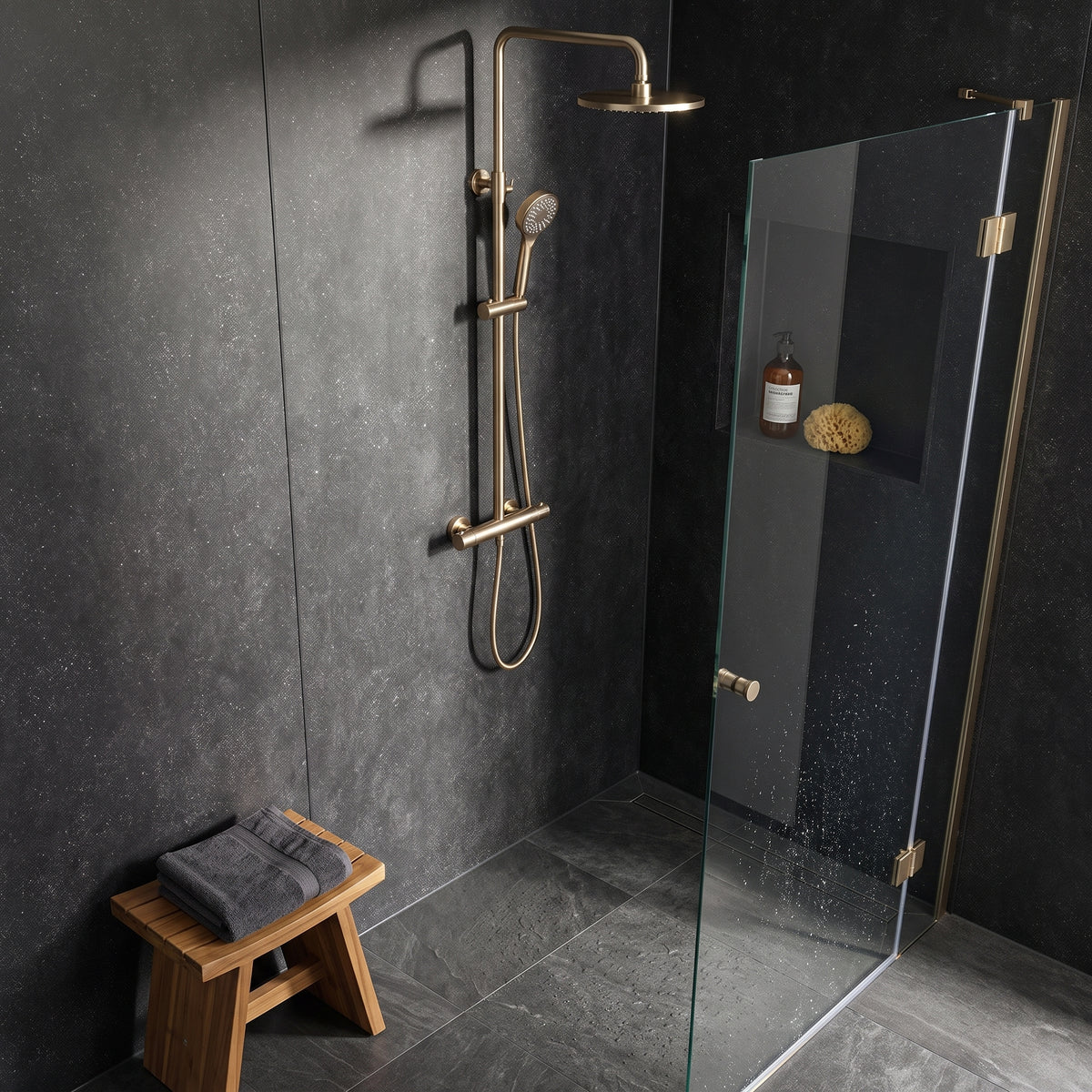 Hydraset Black Mineral 1200 x 2400 Square Edge Wall Panel