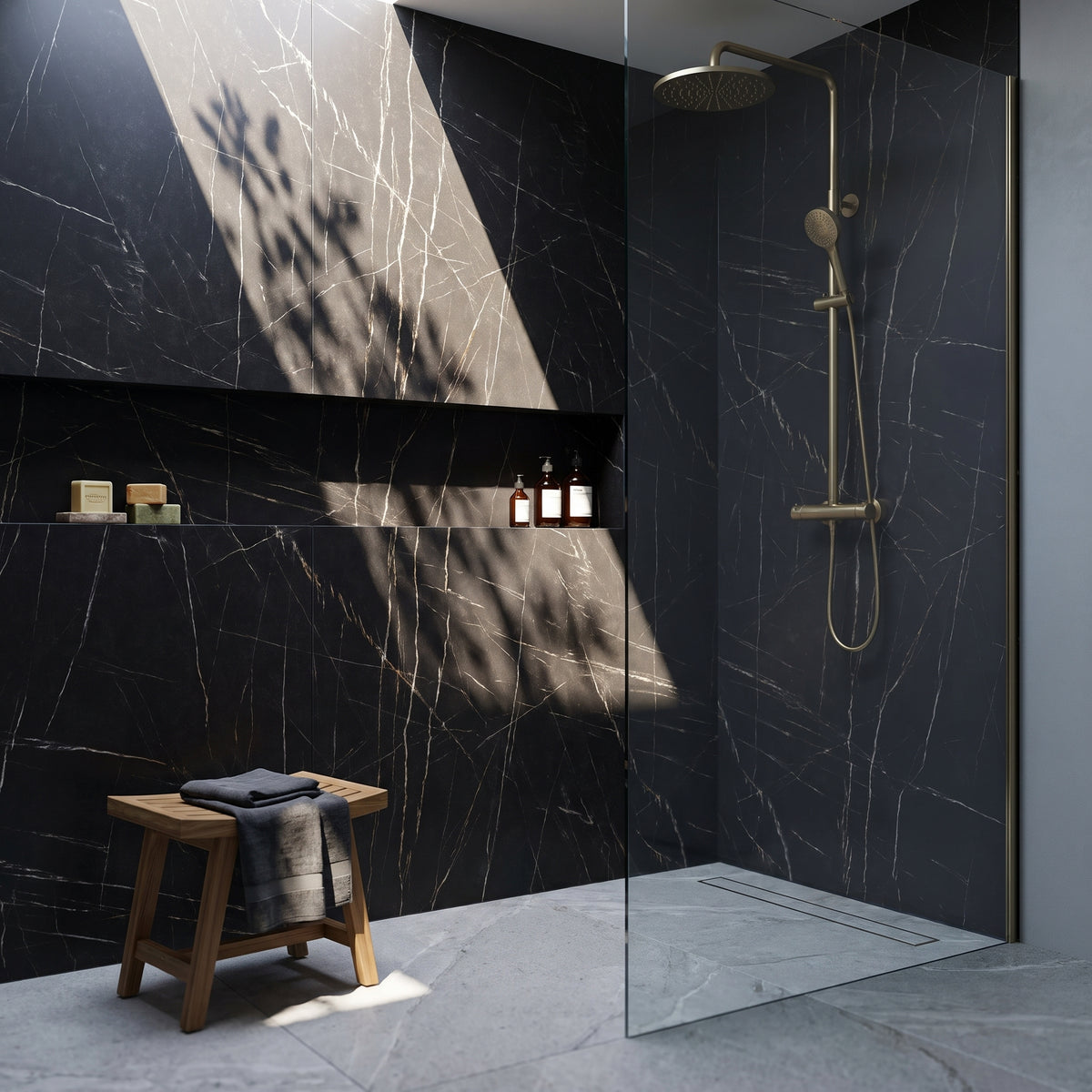 Hydraset Black Pietra 1200 x 2400 Setlock Wall Panel
