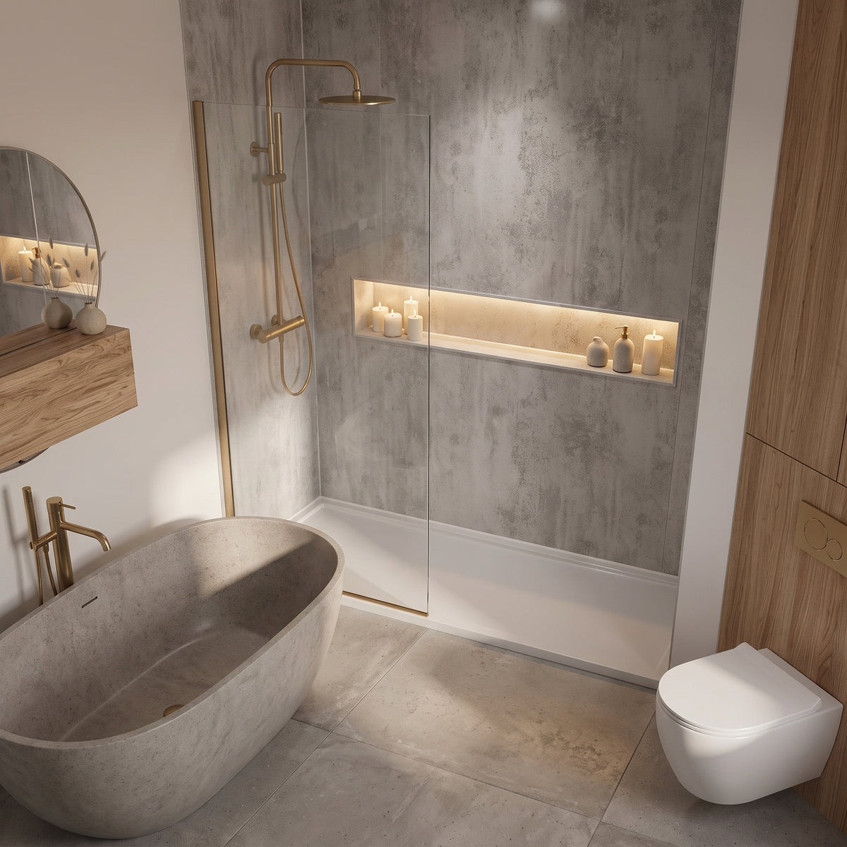 Hydraset Arctic Stone 1200 x 2400 Square Edge Wall Panel