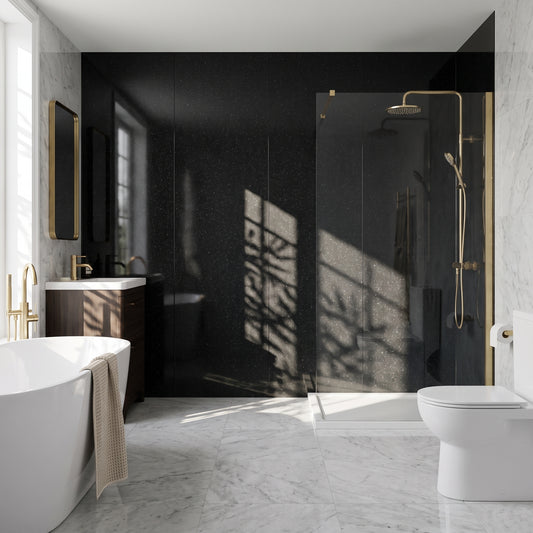 Hydraset Black Sparkle Gloss 1200 x 2400 Setlock Wall Panel