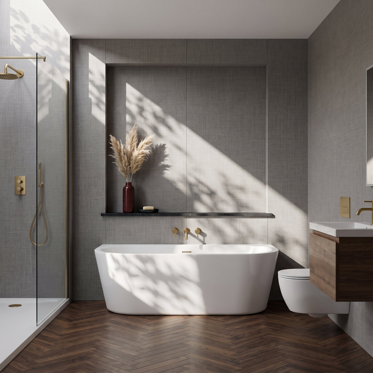 Hydraset Medium Linen Matt 1200 x 2400 Square Edge Wall Panel