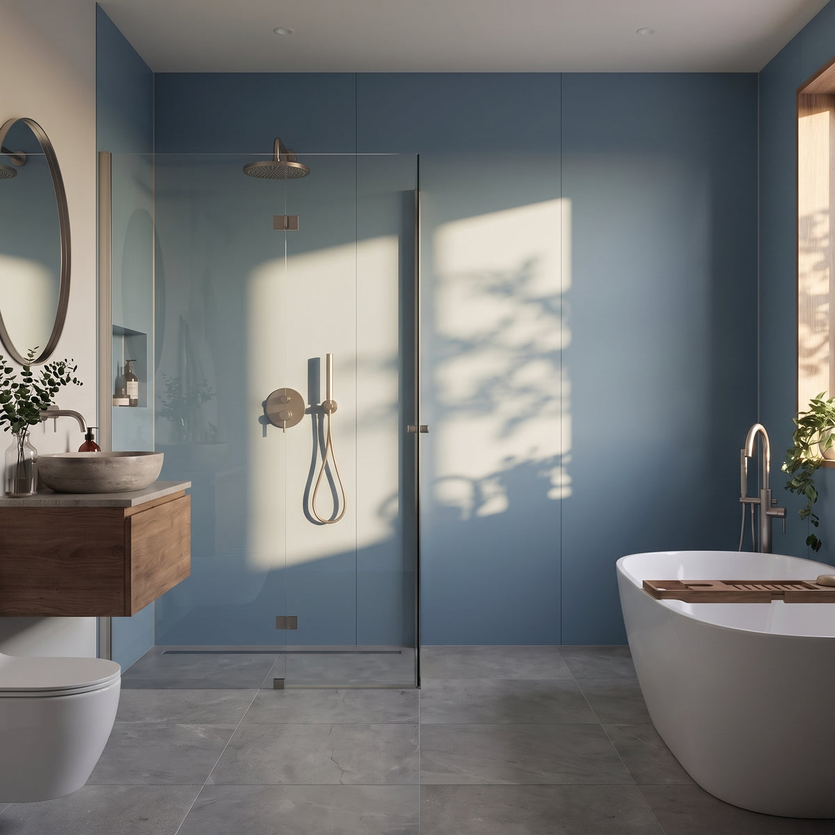Hydraset Misty Blue Matt 1200 x 2400 Setlock Wall Panel