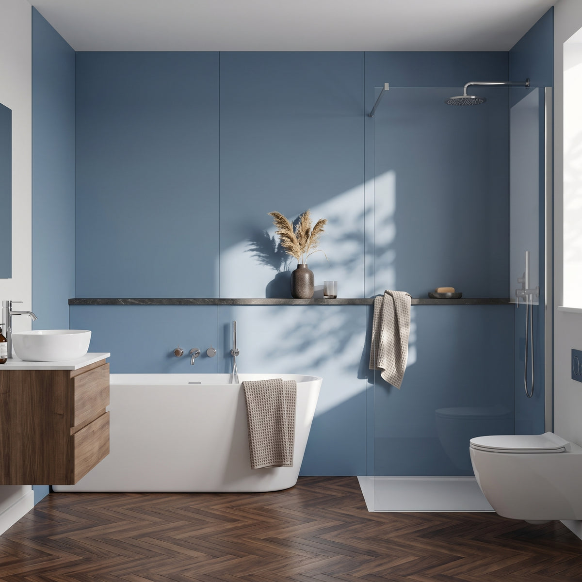 Hydraset Misty Blue Matt 1200 x 2400 Square Edge Wall Panel