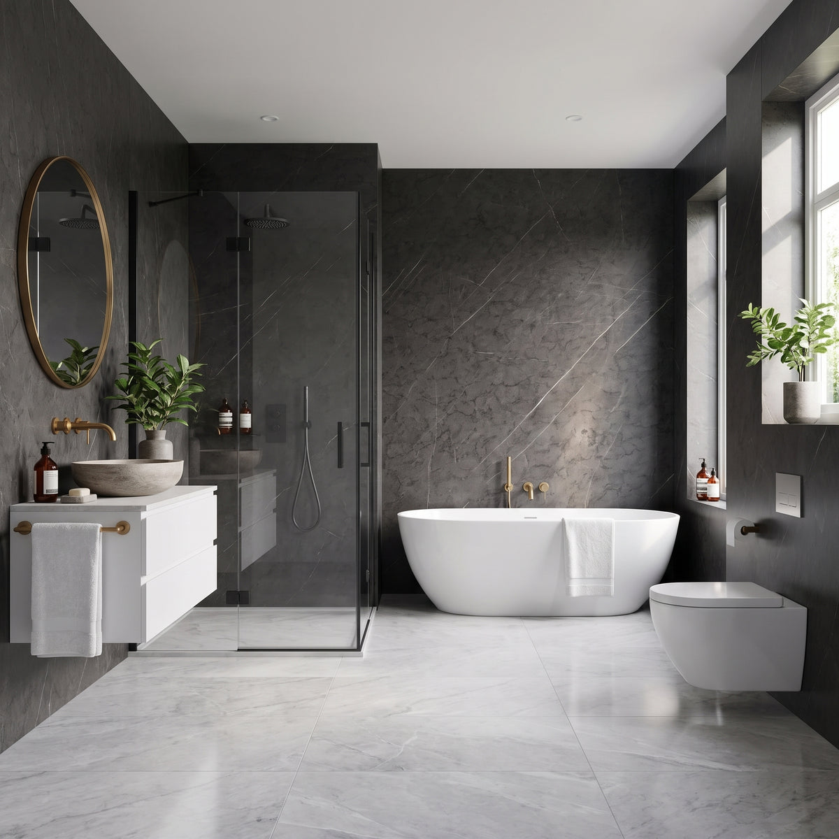 Hydraset Nero Graphite Matt 1200 x 2400 Square Edge Wall Panel