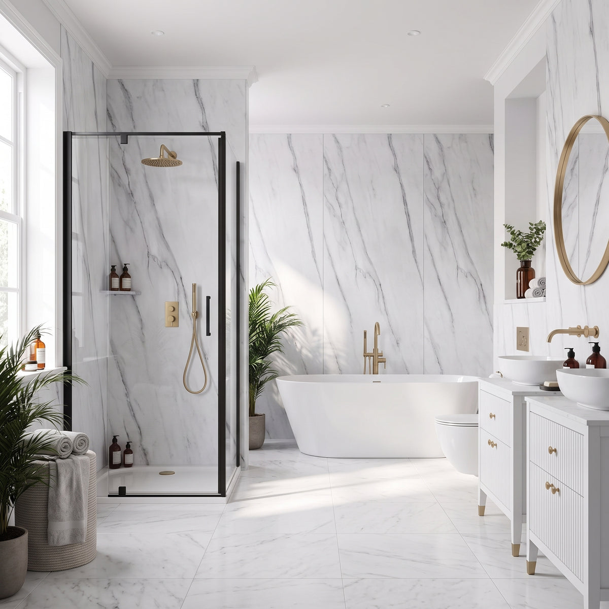 Hydraset Pure Carrara Marble Matt Square Edge 2400x1200mm