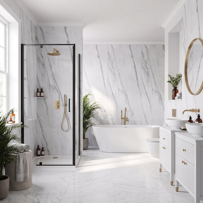 Hydraset Pure Carrara Marble Matt Square Edge 2400x1200mm
