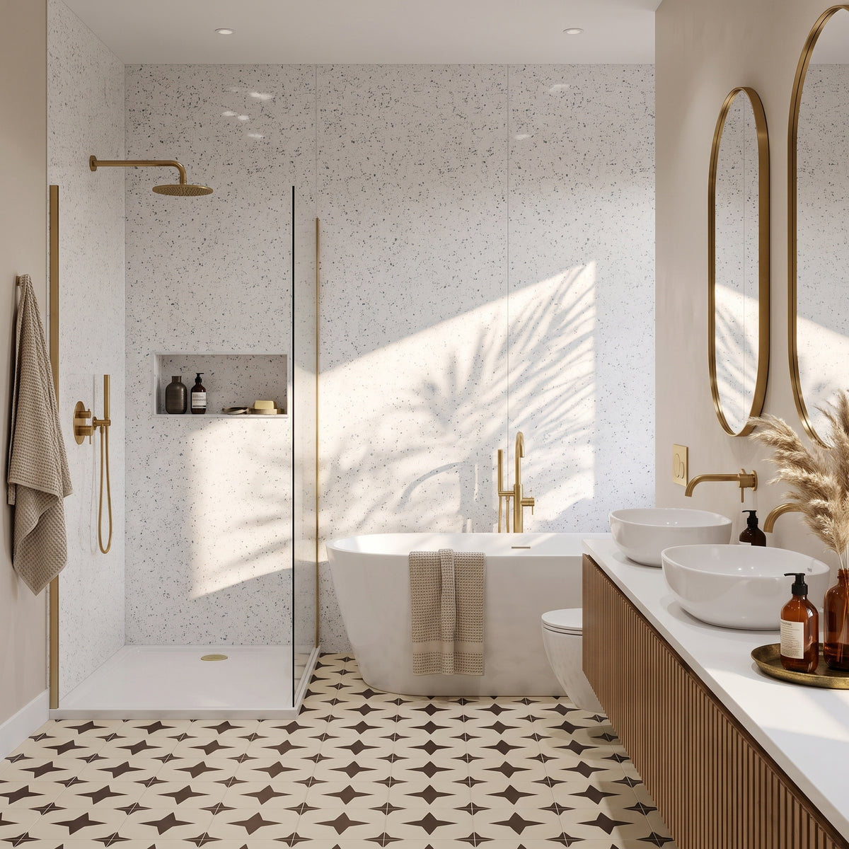 Hydraset Pure White Sparkle Gloss Square Edge 2400x1200mm