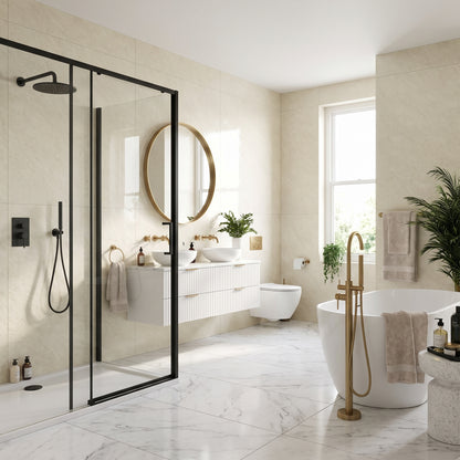 Hydraset Riven Marble Textured 1200 x 2400 Square Edge Wall Panel