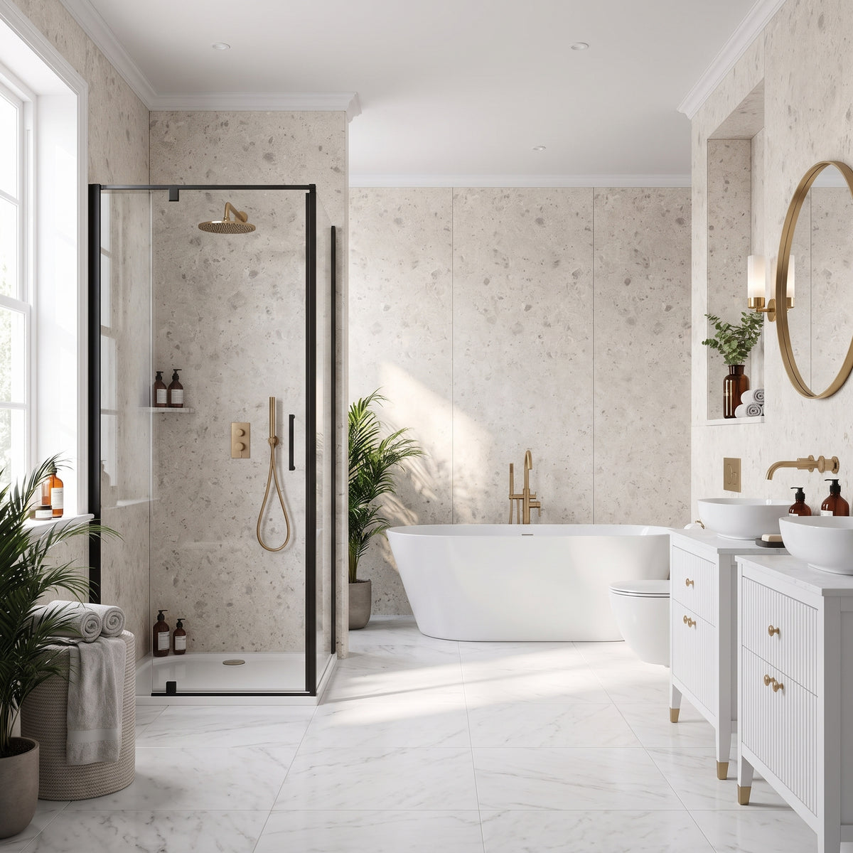 Hydraset White Terrazzo Setlock 2400x1200mm