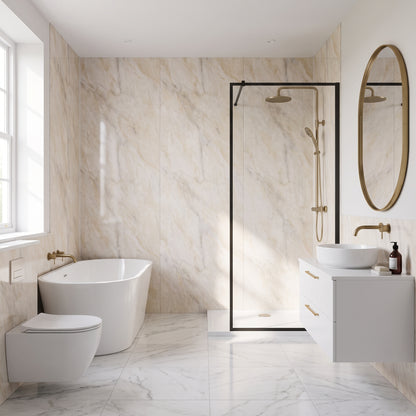 Hydraset Essentials Pergamon Marble 2 Pack PVC Wall Panels 1000x2400mm